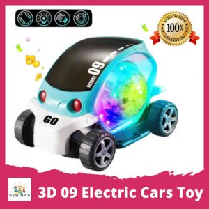 3D 09 Electric Cars Toy for Boys Girls with Lights Music,Baby Early Educational Toys (Multicolor)